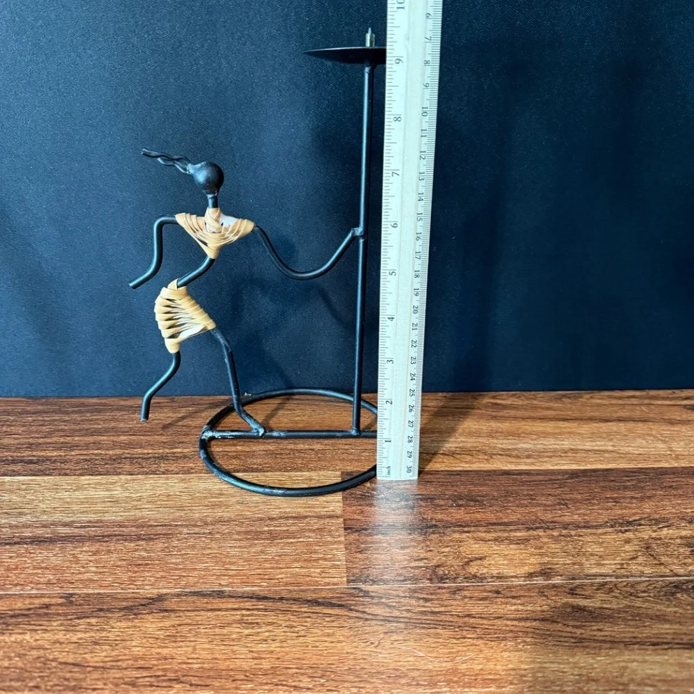 Metal Dancing Woman Candle Holder